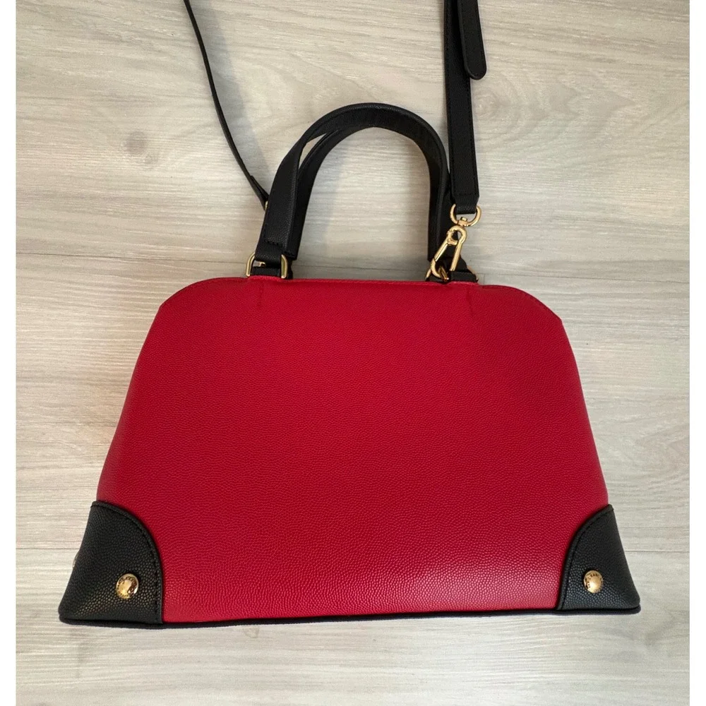 Karl Lagerfeld  Bag Women Paris Tres Chic Red Black Satchel Crossbody Handbag